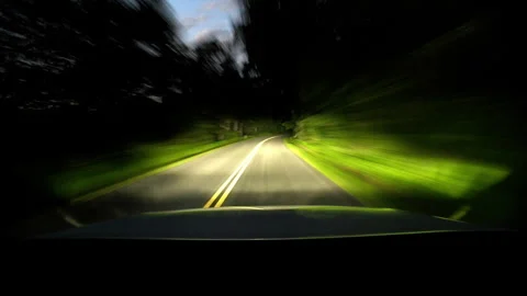Night Driving Hyperlapse Blue Ridge Parkway (First of Two) Stock Footage 248659568