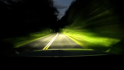 Night Driving Hyperlapse Blue Ridge Parkway (Second of Two) Stock Footage 248659608