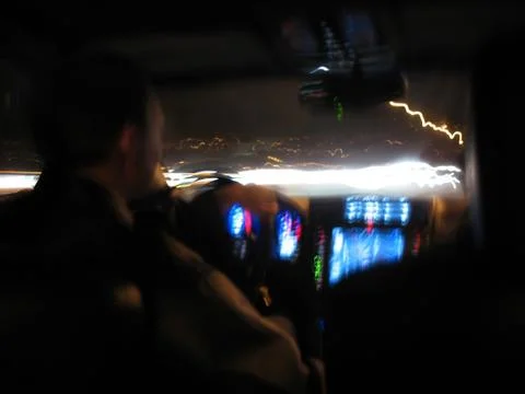 Night Driving Light Trails Stock Photos
