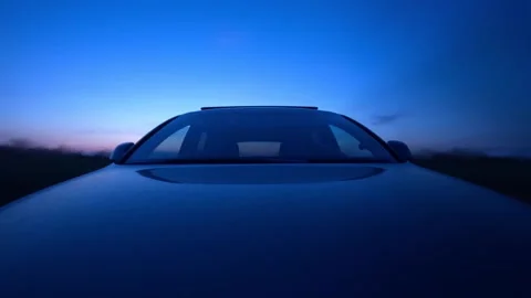 Night driving point of view timelapse from car hood Stock Footage 342391769