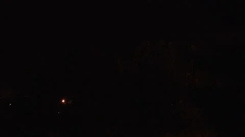 Night Driving In The Storm, Rain, Wind And Thunder Stockbeeldmateriaal 41065296