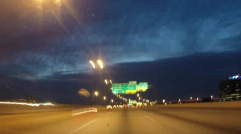 Night driving time lapse Stock Footage 38030123