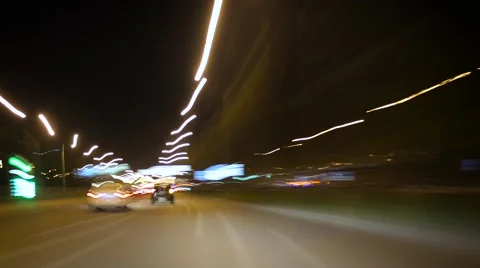 Night Driving Time Lapse Stock Footage 63614626