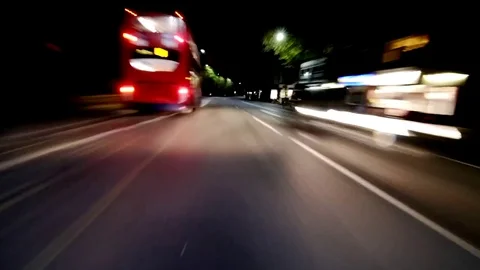 Night Driving Time lapse Stock Footage