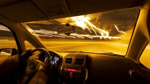 Night driving time lapse shot Stock Footage 70790319