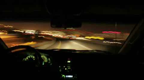 Night Driving Timelapse Stock Footage 520576