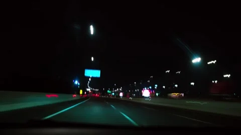 Night driving timelapse Stock Footage 346306056