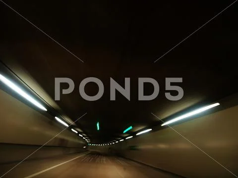 Night driving tunnel Stock Photos