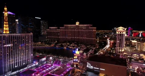 Las Vegas Drone Night Stock Video Footage | Royalty Free Las Vegas ...