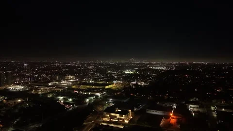 Night Drone Panorama Over Los Angeles Urban Lights and Skyline Vídeos de archivo 344242037