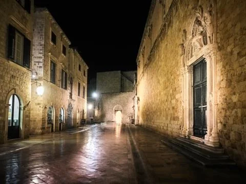Night in Dubrovnik Stock Photos