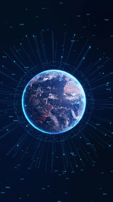 Night earth global virtual internet world connection of metaverse Satellite Stock Footage 333966098
