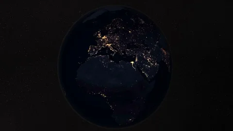 Night Earth Rotation Animation Stock Footage 71120861