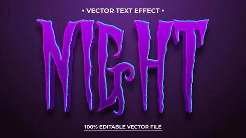 Night editable text effect, Halloween theme text style Stock Illustration
