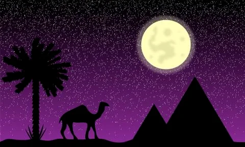 Night in Egypt 스톡 일러스트