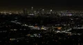 Night Evening Lights Aerial View Los Angeles Downtown American Busy City Suburb HD Footage