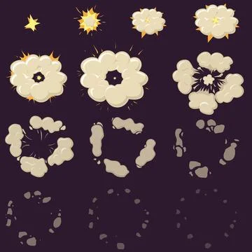 Night Explode effect animation cartoon Stock Illustration