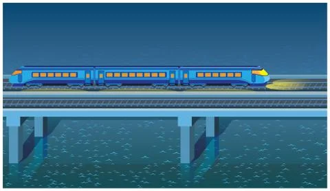 Night express train Stock-Illustration