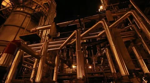 Night factory Stock Footage 16937892