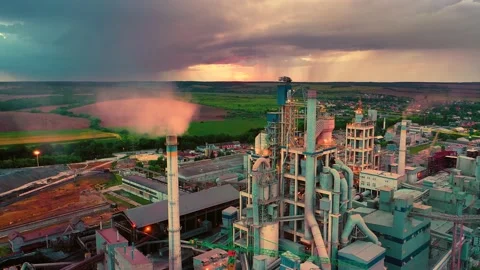 Night factory in a storm Stock Footage 170800144
