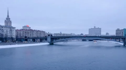Night Fall Time Lapse in Moscow Stock Footage 49180292