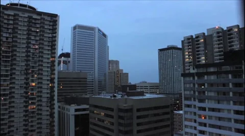 Night Falling Calgary AB 動画素材 1128917
