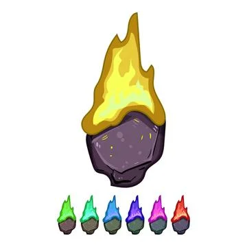 Night falling meteor cartoon vector graphic Stock Illustration