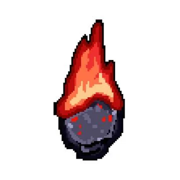 Night falling meteor pixel art vector illustration Stock Illustration