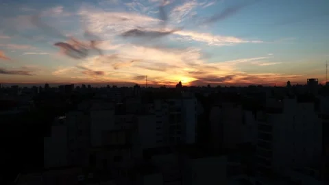 Night Falling Over Buenos Aires Stock Footage 156052888