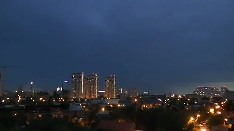 Night falling at the town Video stock 125335269