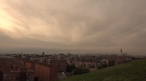 Night Falls in Madrid Stock Footage 68888172