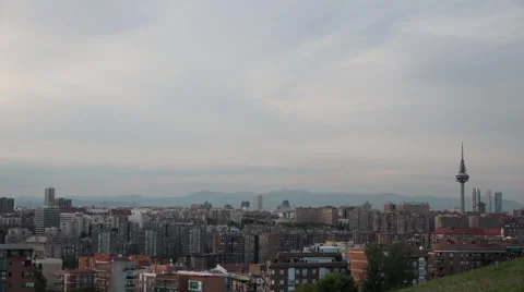 Night Falls in Madrid Stock Footage 68892169
