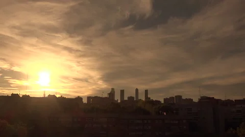 Night Falls in Madrid Stock Footage 68893265