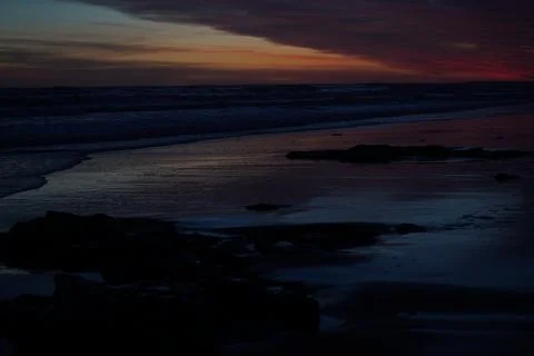 Before night falls on the ocean Stock Photos