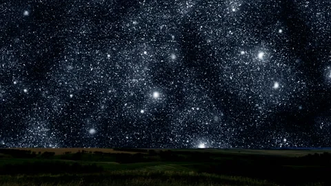 Night fields on the background of the starry sky Stock-Footage 88590807