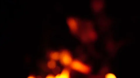Night fire in the blur. Slow motion Stock Footage 74363061