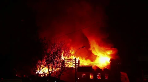 Night fire Video stock 25423832