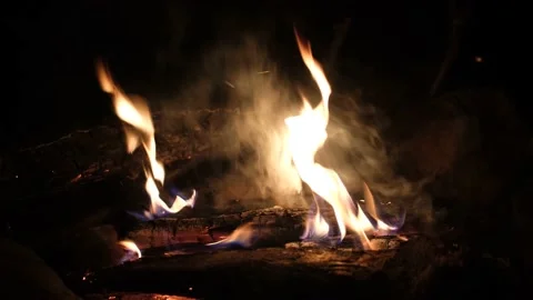 Night fire Stock Footage
