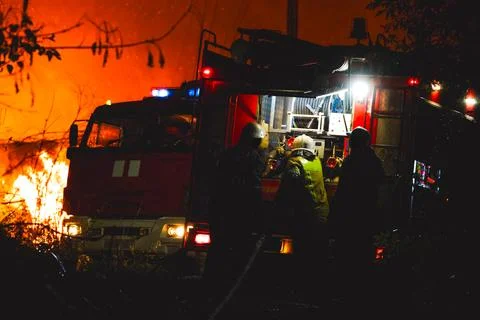 Night fire 스톡 사진