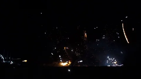 Night fire show Video stock 102035172