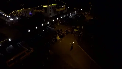 Night fire show Full HD Stock-Footage 85349277