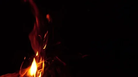 Night fire. Slow motion Stock Footage 74362350