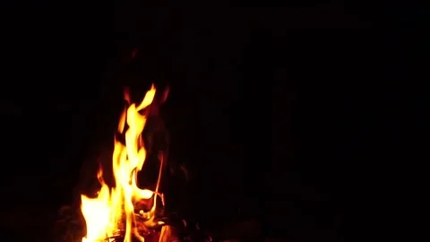 Night fire. Slow motion Stock Footage