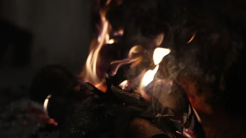 Night Fireplace Fire Video stock 331710374