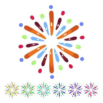 Night firework cartoon vector graphic Stock Illustration