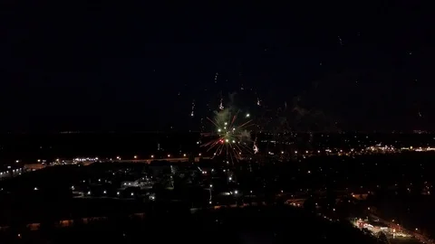 Night Firework, Salute 2 Stock Footage 93584522