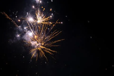 Night Fireworks Burst Stock Photos