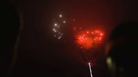 Night Fireworks Stock Footage 95554929