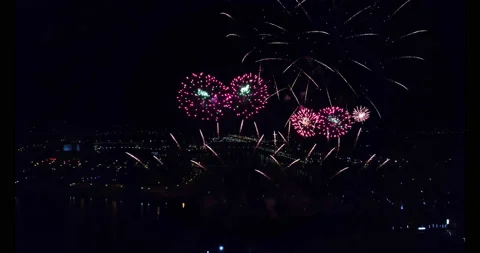 Night fireworks Video stock 159141992