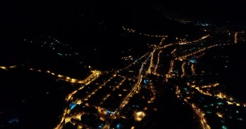 Night Flight Above City Light Video stock 101925560